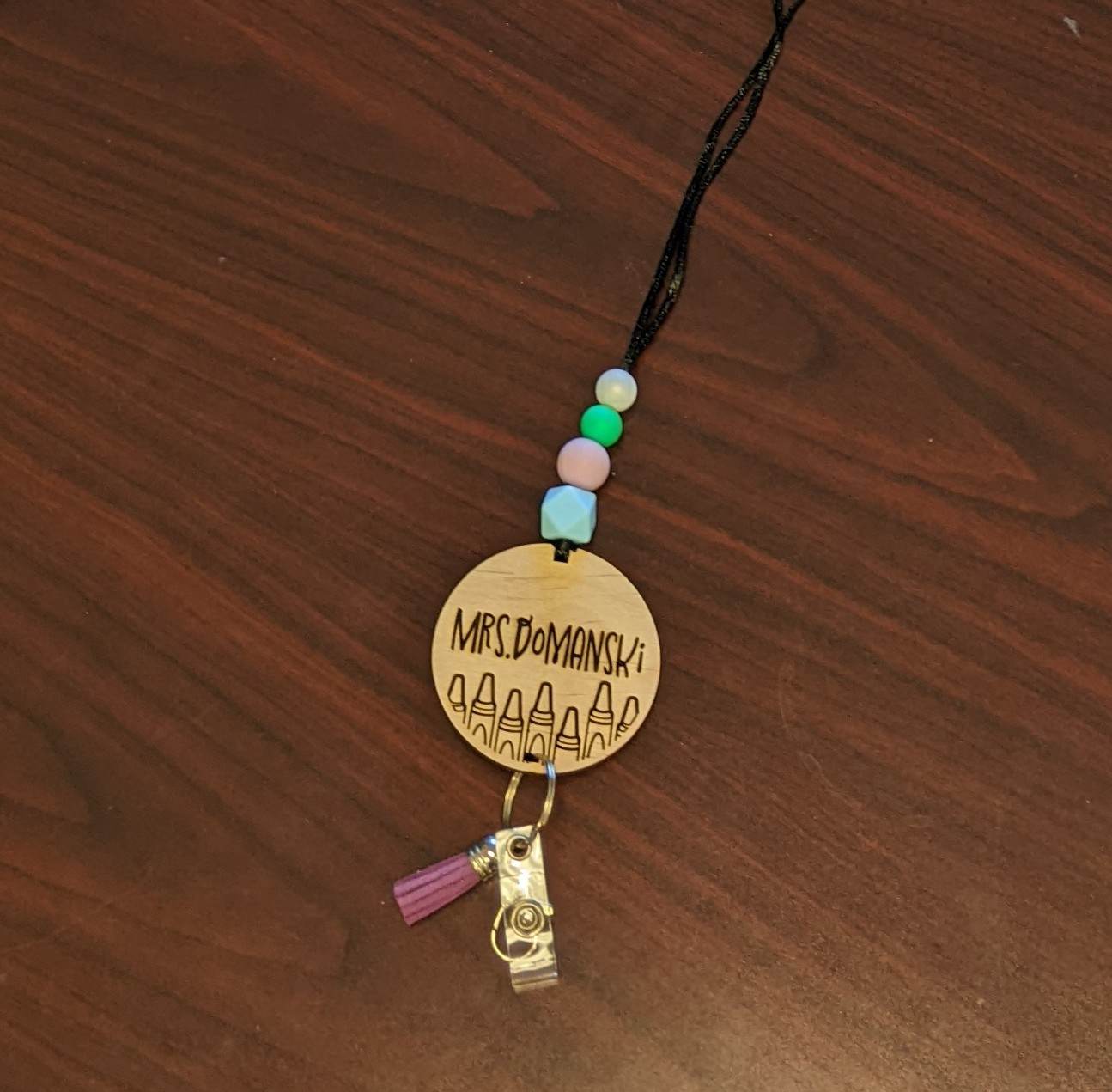 Crayon Teacher Lanyard
