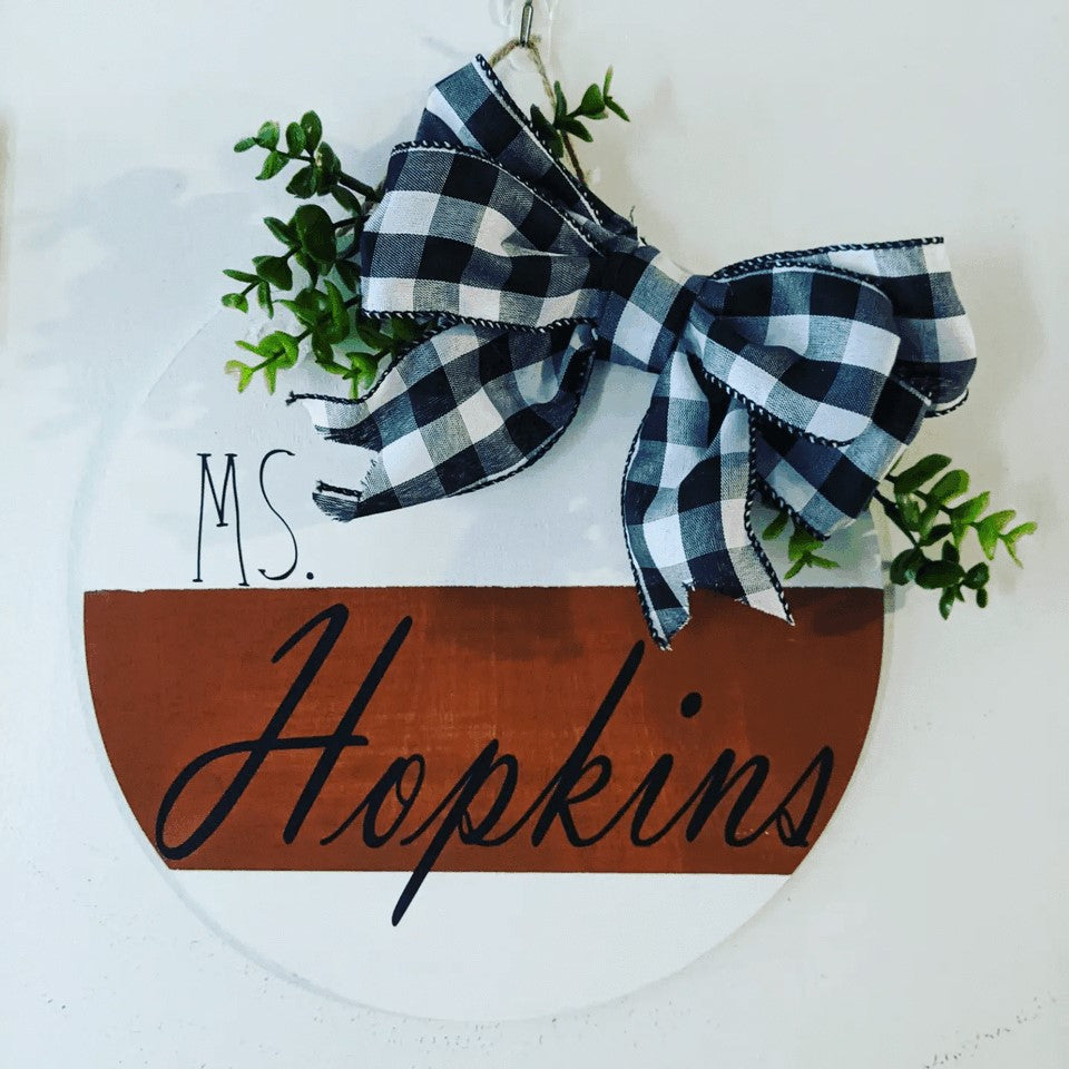 White and Brown Modern Door Hanger