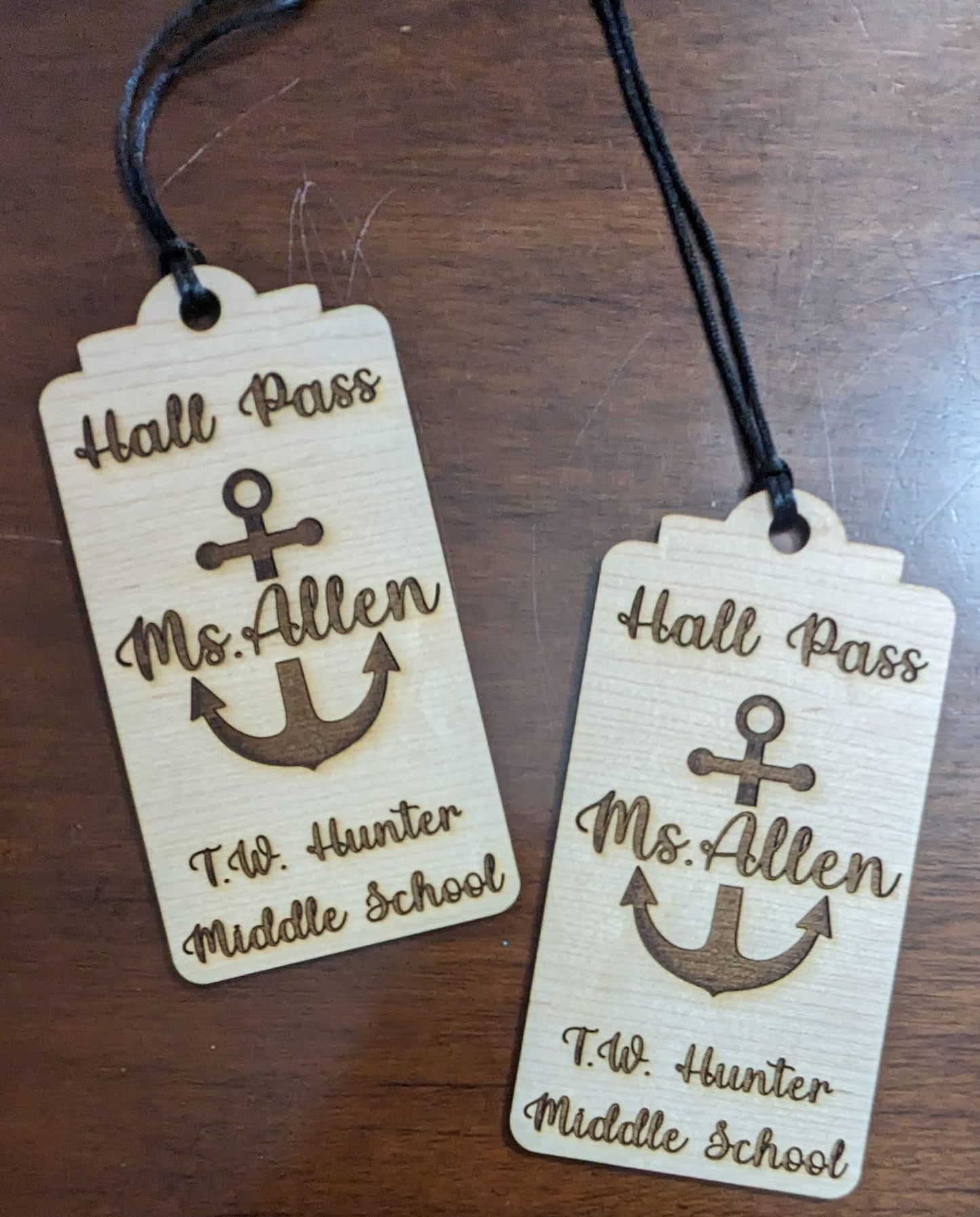 Custom Wooden Hall Pass