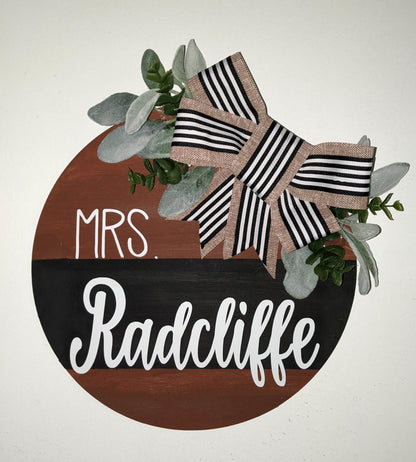 Modern Personalized Door Hanger