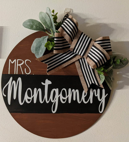Modern Personalized Door Hanger