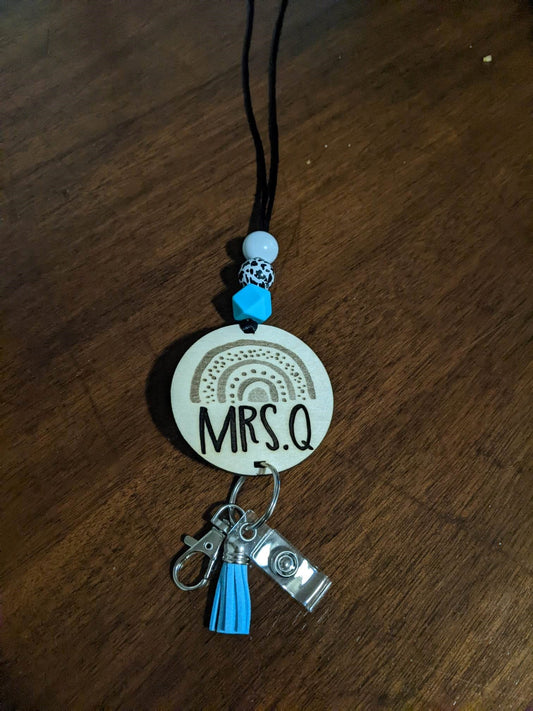 Rainbow Teacher Lanyard