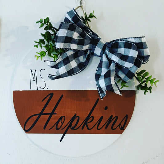 White and Brown Modern Door Hanger